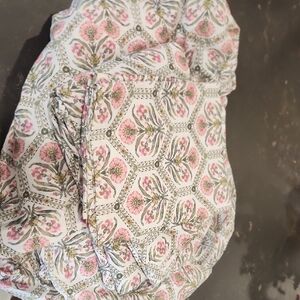 Pottery Barn Pink and Green Floral Bedding Sheets